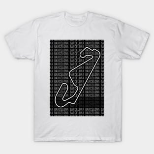 Barcelona - F1 Circuit - Black and White T-Shirt